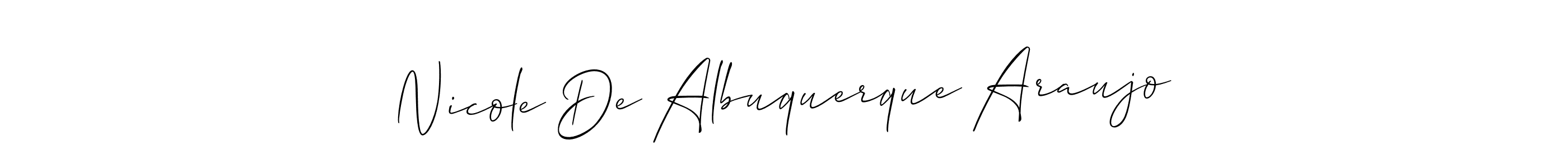 How to make Nicole De Albuquerque Araujo signature? Allison_Script is a professional autograph style. Create handwritten signature for Nicole De Albuquerque Araujo name. Nicole De Albuquerque Araujo signature style 2 images and pictures png