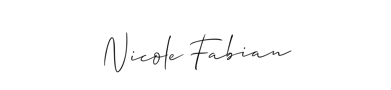 It looks lik you need a new signature style for name Nicole Fabian. Design unique handwritten (Allison_Script) signature with our free signature maker in just a few clicks. Nicole Fabian signature style 2 images and pictures png