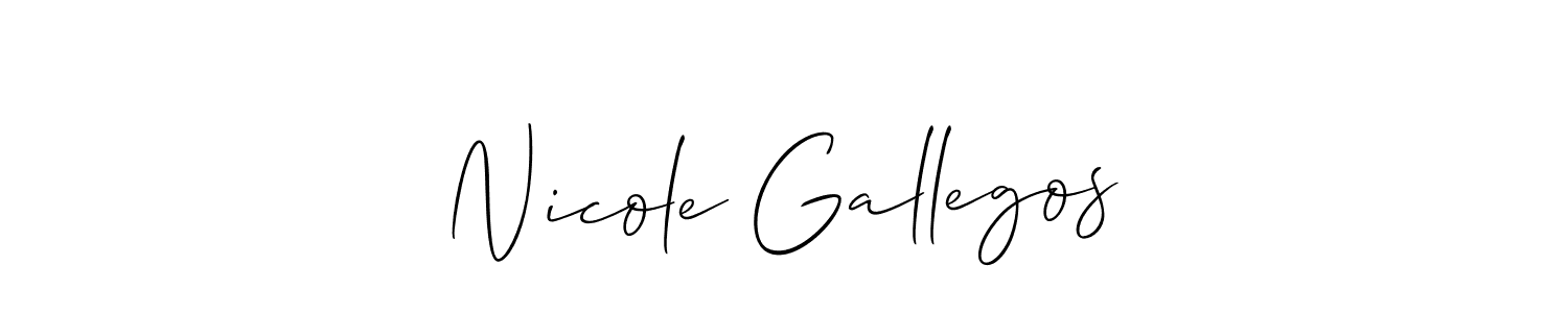 Use a signature maker to create a handwritten signature online. With this signature software, you can design (Allison_Script) your own signature for name Nicole Gallegos. Nicole Gallegos signature style 2 images and pictures png