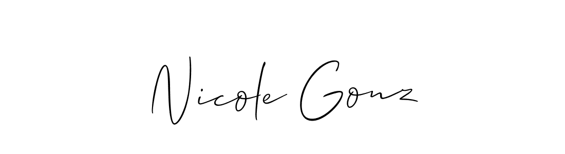 Use a signature maker to create a handwritten signature online. With this signature software, you can design (Allison_Script) your own signature for name Nicole Gonz. Nicole Gonz signature style 2 images and pictures png
