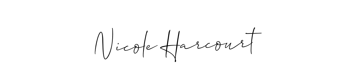 Use a signature maker to create a handwritten signature online. With this signature software, you can design (Allison_Script) your own signature for name Nicole Harcourt. Nicole Harcourt signature style 2 images and pictures png