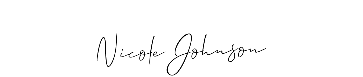 Allison_Script is a professional signature style that is perfect for those who want to add a touch of class to their signature. It is also a great choice for those who want to make their signature more unique. Get Nicole Johnson name to fancy signature for free. Nicole Johnson signature style 2 images and pictures png