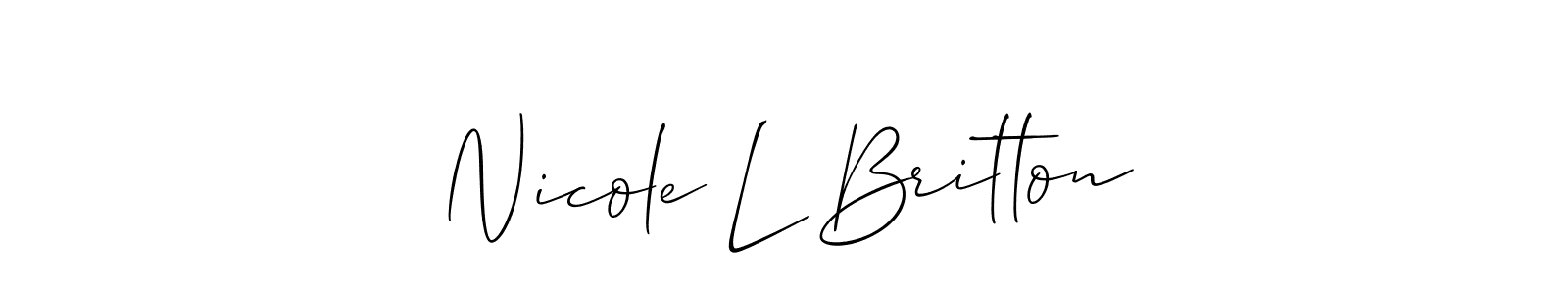 Best and Professional Signature Style for Nicole L Britton. Allison_Script Best Signature Style Collection. Nicole L Britton signature style 2 images and pictures png