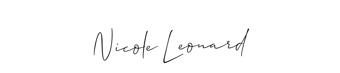 Create a beautiful signature design for name Nicole Leonard. With this signature (Allison_Script) fonts, you can make a handwritten signature for free. Nicole Leonard signature style 2 images and pictures png