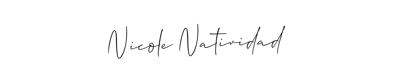 Create a beautiful signature design for name Nicole Natividad. With this signature (Allison_Script) fonts, you can make a handwritten signature for free. Nicole Natividad signature style 2 images and pictures png