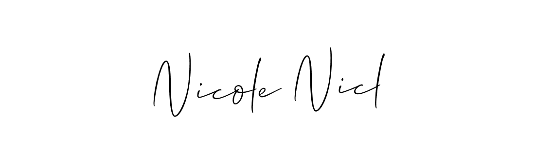 How to make Nicole Nicl name signature. Use Allison_Script style for creating short signs online. This is the latest handwritten sign. Nicole Nicl signature style 2 images and pictures png