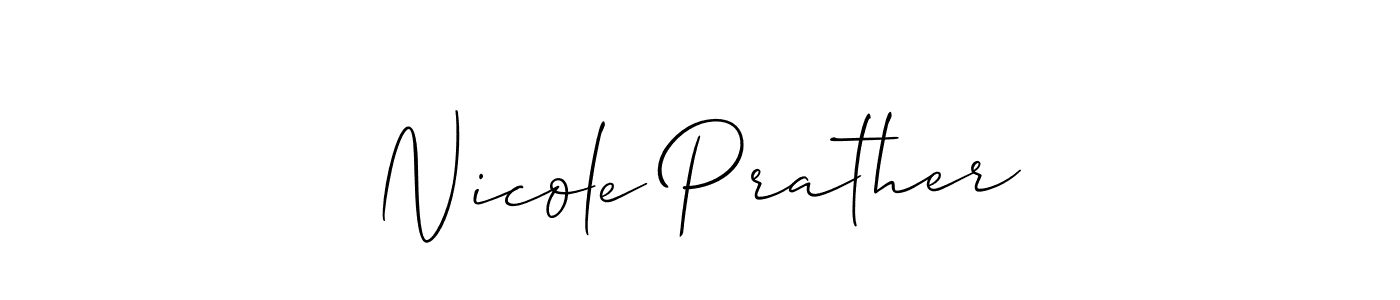 The best way (Allison_Script) to make a short signature is to pick only two or three words in your name. The name Nicole Prather include a total of six letters. For converting this name. Nicole Prather signature style 2 images and pictures png