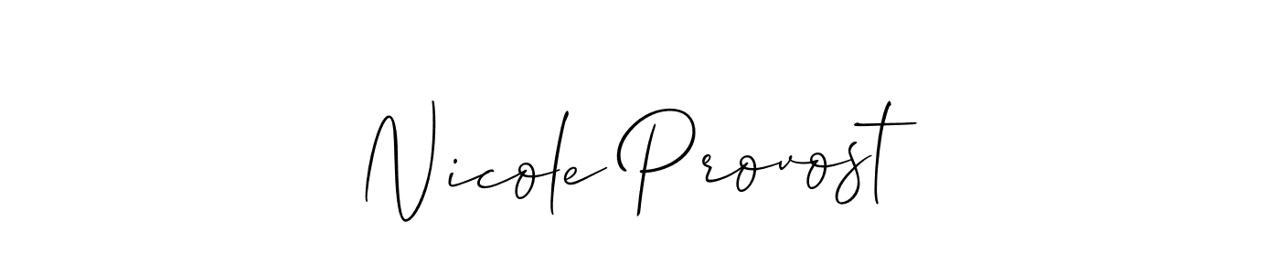 Nicole Provost stylish signature style. Best Handwritten Sign (Allison_Script) for my name. Handwritten Signature Collection Ideas for my name Nicole Provost. Nicole Provost signature style 2 images and pictures png