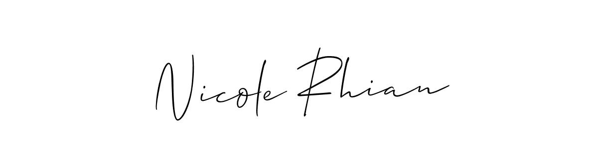 Nicole Rhian stylish signature style. Best Handwritten Sign (Allison_Script) for my name. Handwritten Signature Collection Ideas for my name Nicole Rhian. Nicole Rhian signature style 2 images and pictures png