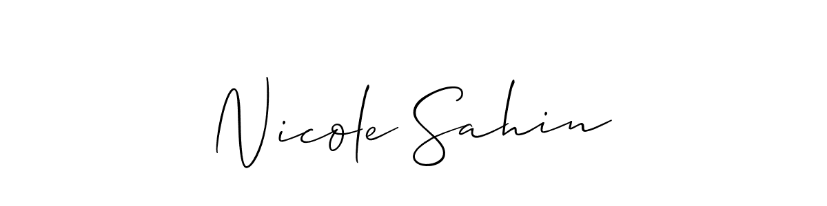 The best way (Allison_Script) to make a short signature is to pick only two or three words in your name. The name Nicole Sahin include a total of six letters. For converting this name. Nicole Sahin signature style 2 images and pictures png