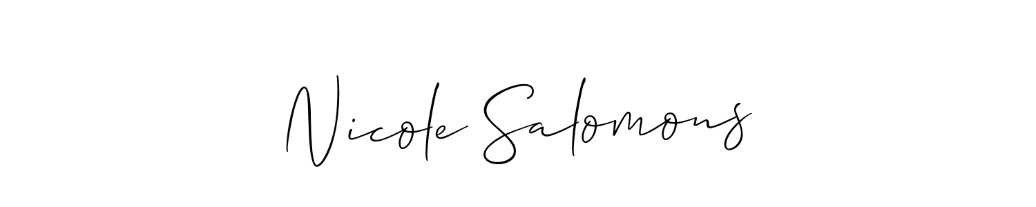 Also You can easily find your signature by using the search form. We will create Nicole Salomons name handwritten signature images for you free of cost using Allison_Script sign style. Nicole Salomons signature style 2 images and pictures png