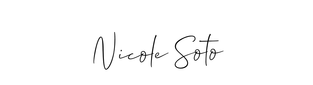 Use a signature maker to create a handwritten signature online. With this signature software, you can design (Allison_Script) your own signature for name Nicole Soto. Nicole Soto signature style 2 images and pictures png