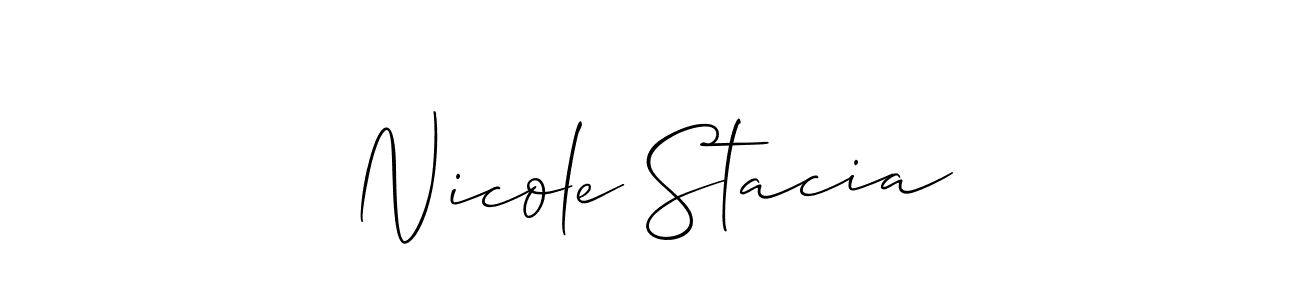 How to make Nicole Stacia signature? Allison_Script is a professional autograph style. Create handwritten signature for Nicole Stacia name. Nicole Stacia signature style 2 images and pictures png