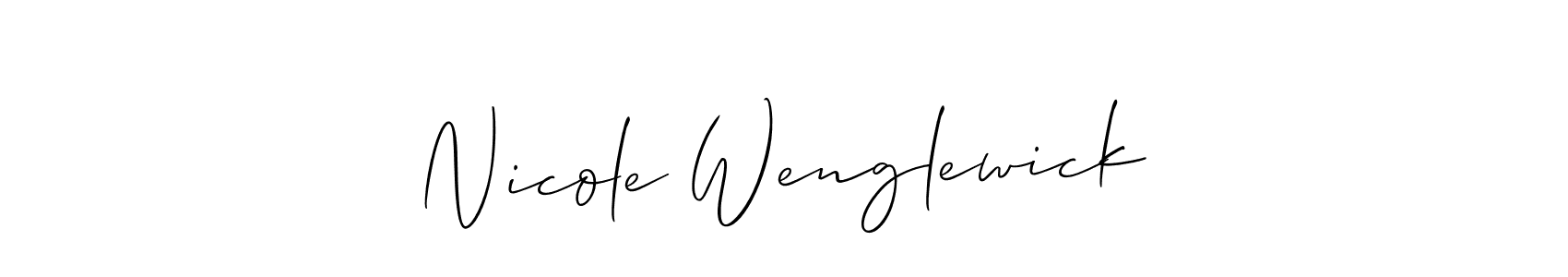 Make a beautiful signature design for name Nicole Wenglewick. With this signature (Allison_Script) style, you can create a handwritten signature for free. Nicole Wenglewick signature style 2 images and pictures png