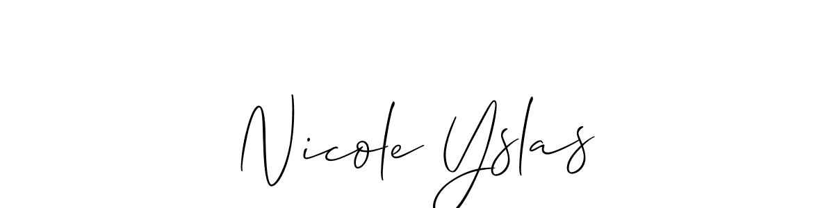 Use a signature maker to create a handwritten signature online. With this signature software, you can design (Allison_Script) your own signature for name Nicole Yslas. Nicole Yslas signature style 2 images and pictures png