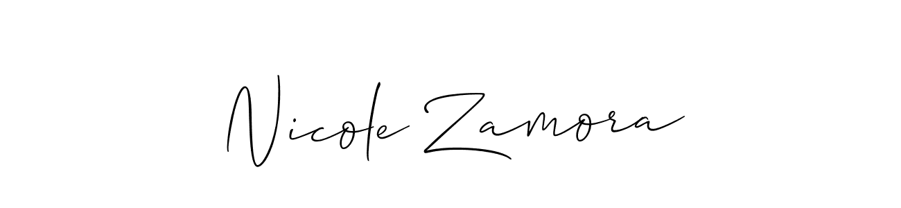 The best way (Allison_Script) to make a short signature is to pick only two or three words in your name. The name Nicole Zamora include a total of six letters. For converting this name. Nicole Zamora signature style 2 images and pictures png