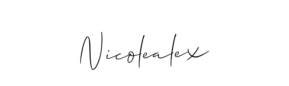 Also You can easily find your signature by using the search form. We will create Nicolealex name handwritten signature images for you free of cost using Allison_Script sign style. Nicolealex signature style 2 images and pictures png