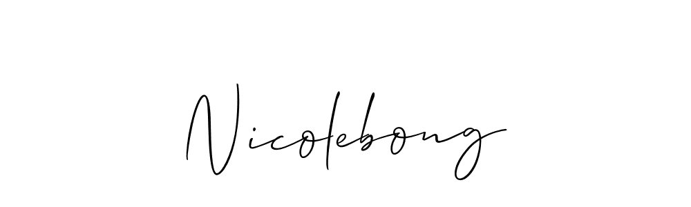 It looks lik you need a new signature style for name Nicolebong. Design unique handwritten (Allison_Script) signature with our free signature maker in just a few clicks. Nicolebong signature style 2 images and pictures png