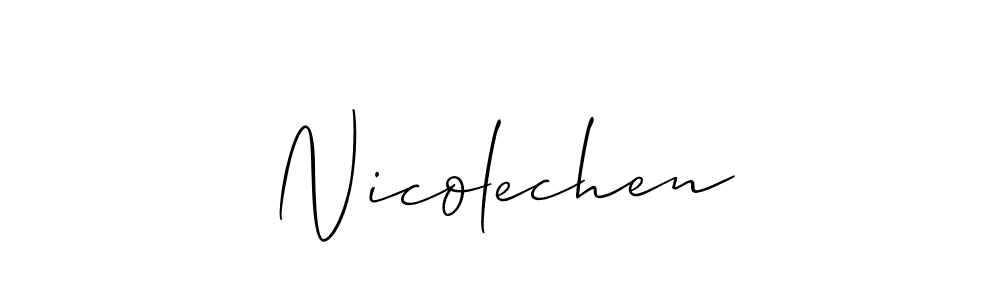 Design your own signature with our free online signature maker. With this signature software, you can create a handwritten (Allison_Script) signature for name Nicolechen. Nicolechen signature style 2 images and pictures png