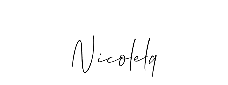 Also You can easily find your signature by using the search form. We will create Nicolelq name handwritten signature images for you free of cost using Allison_Script sign style. Nicolelq signature style 2 images and pictures png
