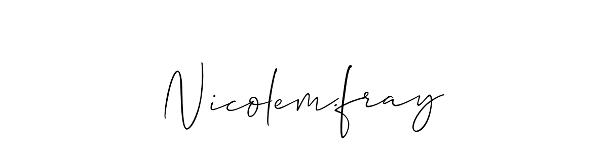 Make a beautiful signature design for name Nicolem.fray. With this signature (Allison_Script) style, you can create a handwritten signature for free. Nicolem.fray signature style 2 images and pictures png