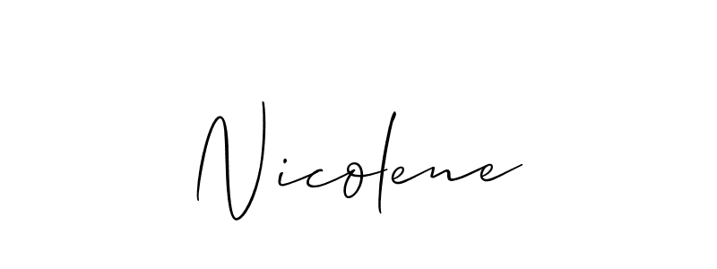 Make a beautiful signature design for name Nicolene. With this signature (Allison_Script) style, you can create a handwritten signature for free. Nicolene signature style 2 images and pictures png