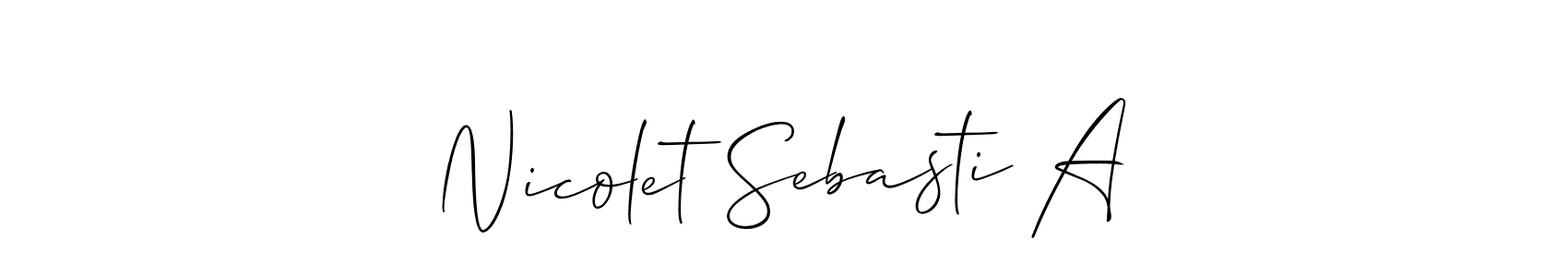 This is the best signature style for the Nicolet Sebasti A name. Also you like these signature font (Allison_Script). Mix name signature. Nicolet Sebasti A signature style 2 images and pictures png
