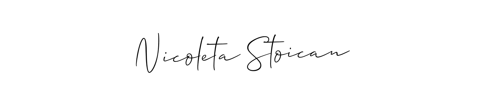 Design your own signature with our free online signature maker. With this signature software, you can create a handwritten (Allison_Script) signature for name Nicoleta Stoican. Nicoleta Stoican signature style 2 images and pictures png