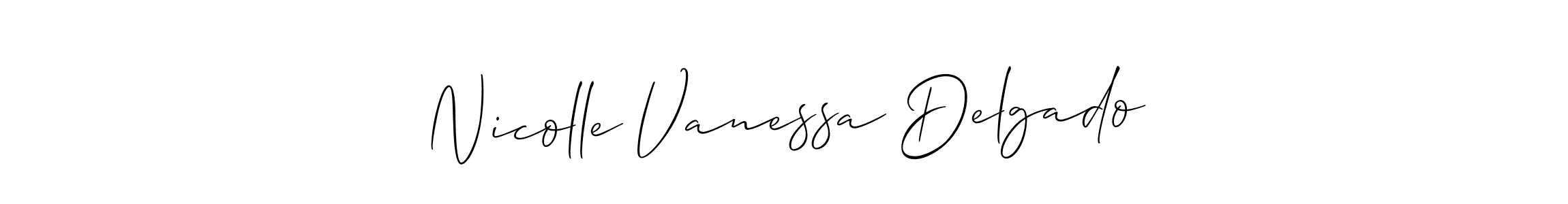 The best way (Allison_Script) to make a short signature is to pick only two or three words in your name. The name Nicolle Vanessa Delgado include a total of six letters. For converting this name. Nicolle Vanessa Delgado signature style 2 images and pictures png