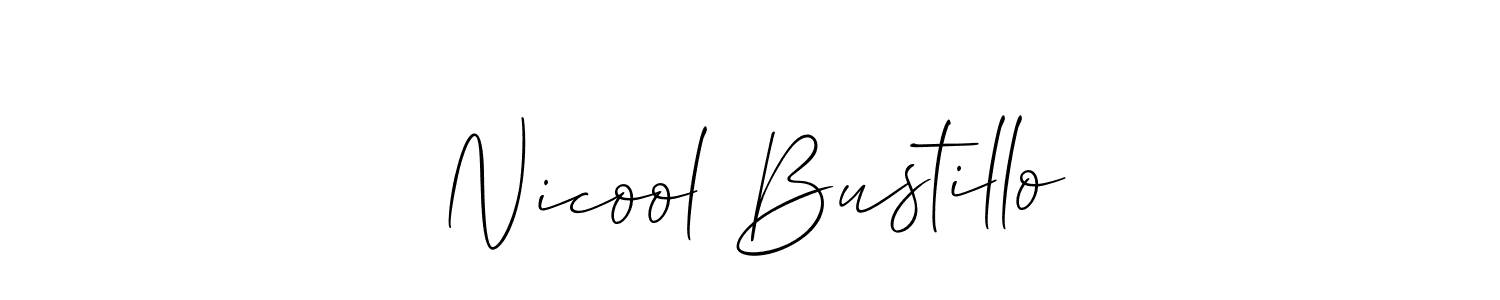 How to make Nicool Bustillo name signature. Use Allison_Script style for creating short signs online. This is the latest handwritten sign. Nicool Bustillo signature style 2 images and pictures png
