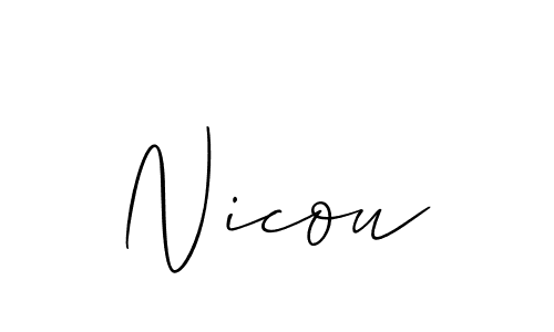 Design your own signature with our free online signature maker. With this signature software, you can create a handwritten (Allison_Script) signature for name Nicou. Nicou signature style 2 images and pictures png