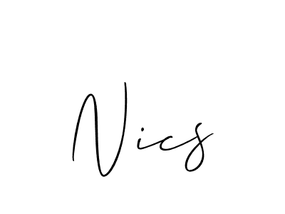 Similarly Allison_Script is the best handwritten signature design. Signature creator online .You can use it as an online autograph creator for name Nics. Nics signature style 2 images and pictures png