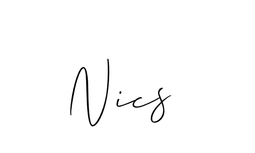 Make a short Nics  signature style. Manage your documents anywhere anytime using Allison_Script. Create and add eSignatures, submit forms, share and send files easily. Nics  signature style 2 images and pictures png