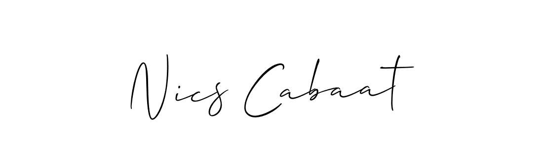 Create a beautiful signature design for name Nics Cabaat. With this signature (Allison_Script) fonts, you can make a handwritten signature for free. Nics Cabaat signature style 2 images and pictures png