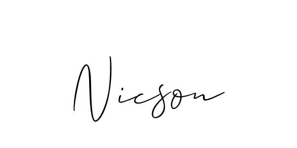 Nicson stylish signature style. Best Handwritten Sign (Allison_Script) for my name. Handwritten Signature Collection Ideas for my name Nicson. Nicson signature style 2 images and pictures png