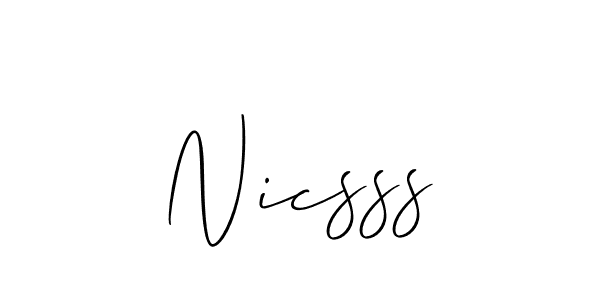 The best way (Allison_Script) to make a short signature is to pick only two or three words in your name. The name Nicsss include a total of six letters. For converting this name. Nicsss signature style 2 images and pictures png