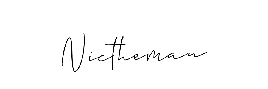 Make a beautiful signature design for name Nictheman. Use this online signature maker to create a handwritten signature for free. Nictheman signature style 2 images and pictures png