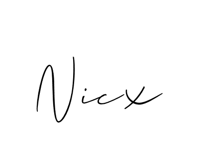 It looks lik you need a new signature style for name Nicx. Design unique handwritten (Allison_Script) signature with our free signature maker in just a few clicks. Nicx signature style 2 images and pictures png