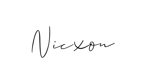 It looks lik you need a new signature style for name Nicxon. Design unique handwritten (Allison_Script) signature with our free signature maker in just a few clicks. Nicxon signature style 2 images and pictures png