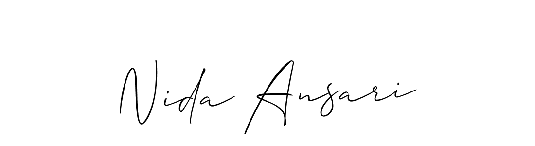 Create a beautiful signature design for name Nida Ansari. With this signature (Allison_Script) fonts, you can make a handwritten signature for free. Nida Ansari signature style 2 images and pictures png