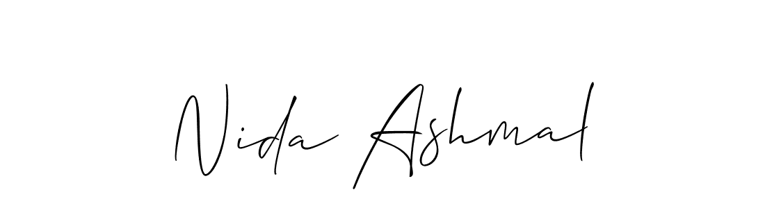 Nida Ashmal stylish signature style. Best Handwritten Sign (Allison_Script) for my name. Handwritten Signature Collection Ideas for my name Nida Ashmal. Nida Ashmal signature style 2 images and pictures png