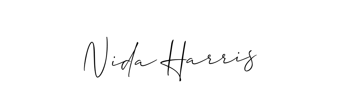 Use a signature maker to create a handwritten signature online. With this signature software, you can design (Allison_Script) your own signature for name Nida Harris. Nida Harris signature style 2 images and pictures png