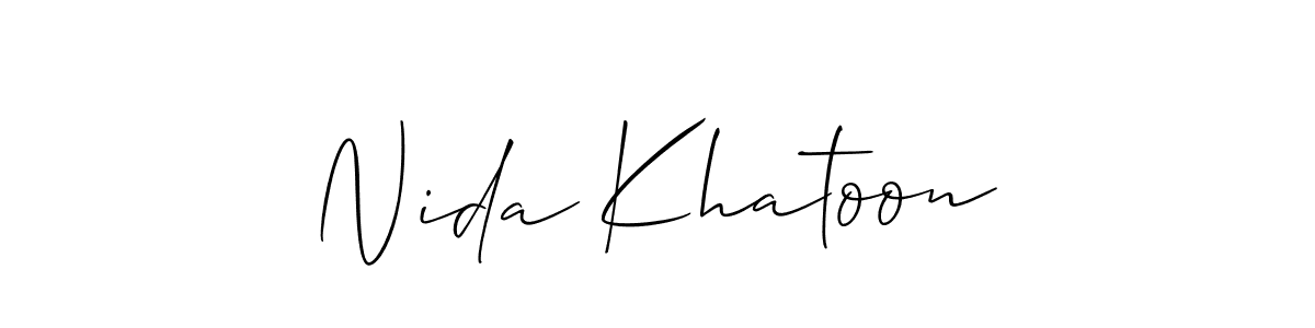 Design your own signature with our free online signature maker. With this signature software, you can create a handwritten (Allison_Script) signature for name Nida Khatoon. Nida Khatoon signature style 2 images and pictures png