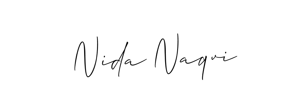 Design your own signature with our free online signature maker. With this signature software, you can create a handwritten (Allison_Script) signature for name Nida Naqvi. Nida Naqvi signature style 2 images and pictures png