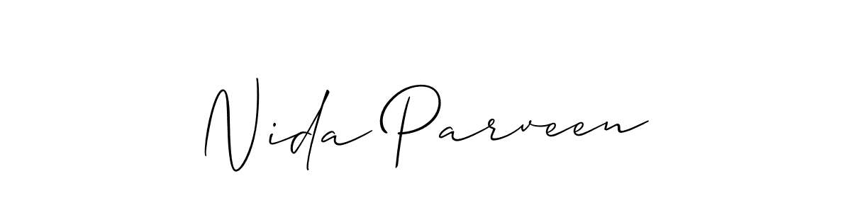 Make a short Nida Parveen signature style. Manage your documents anywhere anytime using Allison_Script. Create and add eSignatures, submit forms, share and send files easily. Nida Parveen signature style 2 images and pictures png