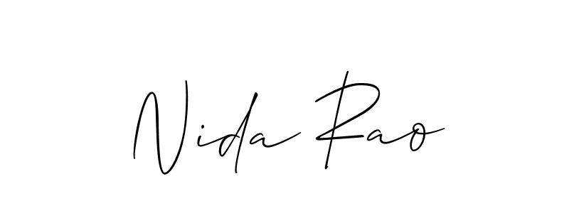 The best way (Allison_Script) to make a short signature is to pick only two or three words in your name. The name Nida Rao include a total of six letters. For converting this name. Nida Rao signature style 2 images and pictures png