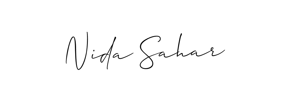 You can use this online signature creator to create a handwritten signature for the name Nida Sahar. This is the best online autograph maker. Nida Sahar signature style 2 images and pictures png