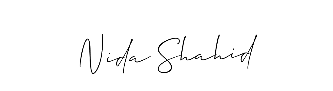 You can use this online signature creator to create a handwritten signature for the name Nida Shahid. This is the best online autograph maker. Nida Shahid signature style 2 images and pictures png
