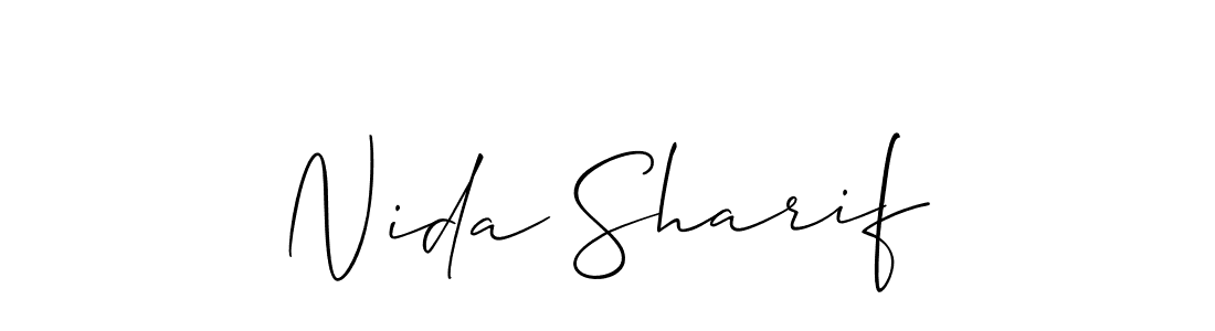 Similarly Allison_Script is the best handwritten signature design. Signature creator online .You can use it as an online autograph creator for name Nida Sharif. Nida Sharif signature style 2 images and pictures png