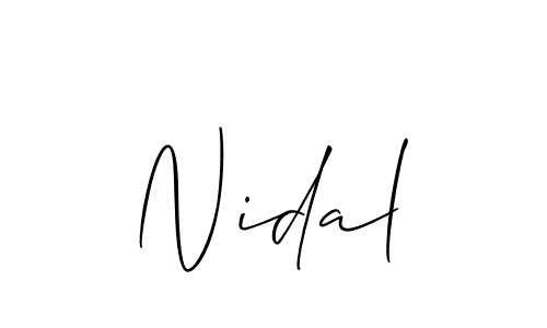 How to Draw Nidal signature style? Allison_Script is a latest design signature styles for name Nidal. Nidal signature style 2 images and pictures png